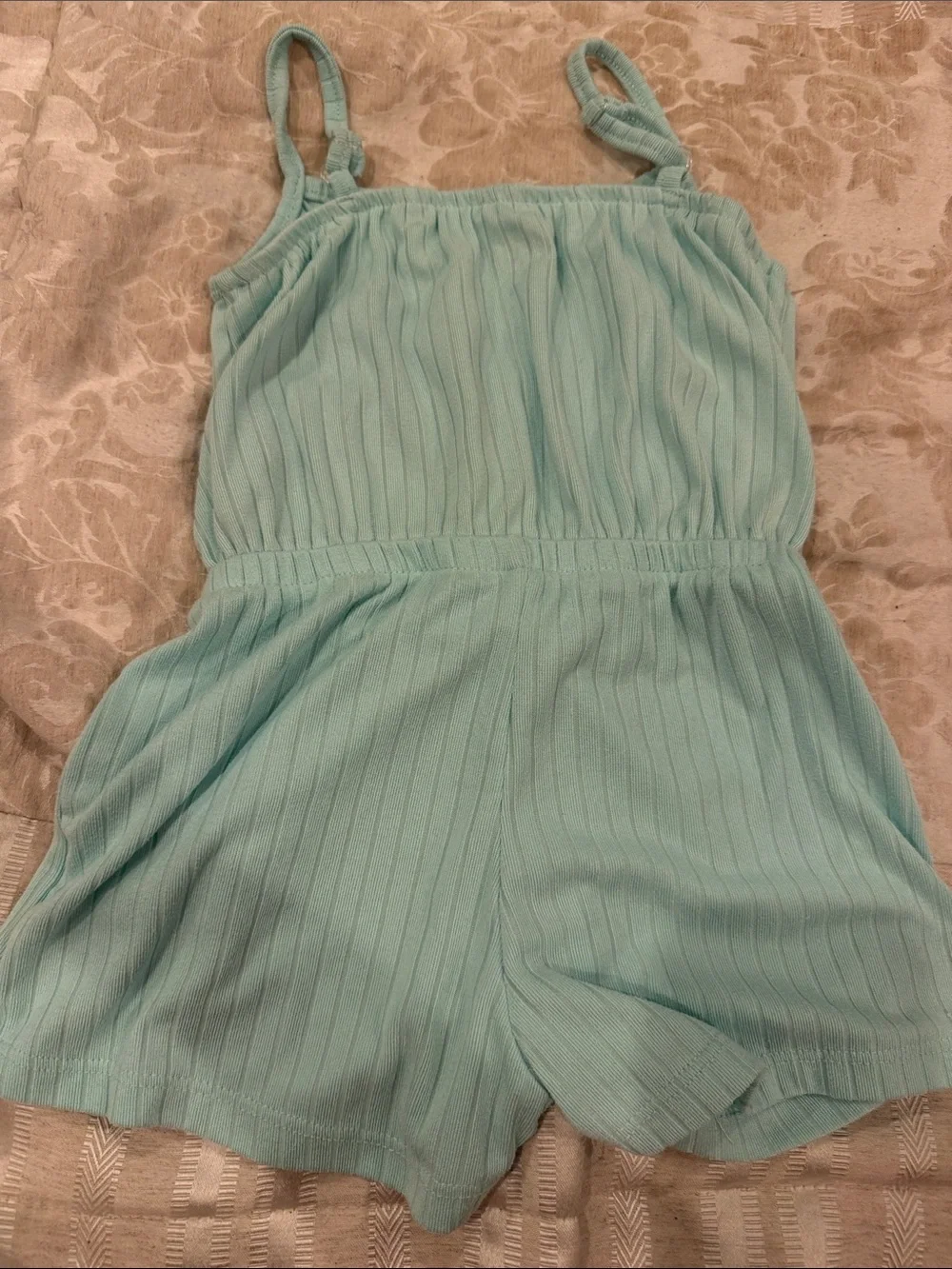 dELiA*s Mint Green Ribbed Strap Romper